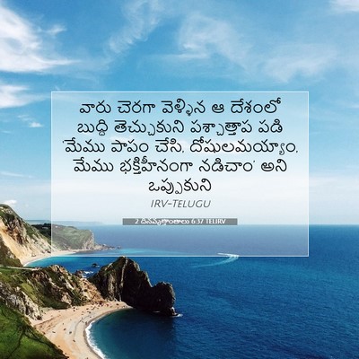 Picture 07 - 2 దినవృత్తాంతాలు 6:37 TELIRV - వారు చెరగా - Bible Verse Picture