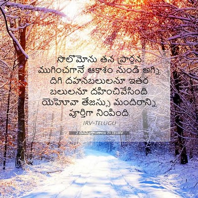 Picture 07 - 2 దినవృత్తాంతాలు 7:1 TELIRV - సొలొమోను తన - Bible Verse Picture