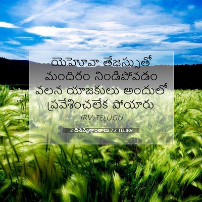 Picture 07 - 2 దినవృత్తాంతాలు 7:2 TELIRV - యెహోవా తేజస్సుతో - Bible Verse Picture
