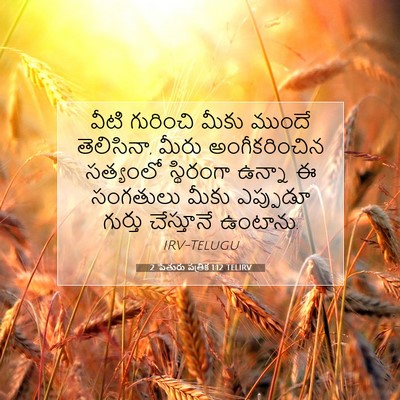 Picture 07 - 2 పేతురు పత్రిక 1:12 TELIRV - వీటి గురించి మీకు - Bible Verse Picture