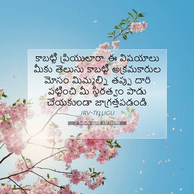 Picture 07 - 2 పేతురు పత్రిక 3:17 TELIRV - కాబట్టి - Bible Verse Picture