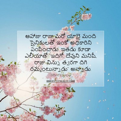 Picture 07 - 2 రాజులు 1:11 TELIRV - ఆహాజు రాజు మరో - Bible Verse Picture