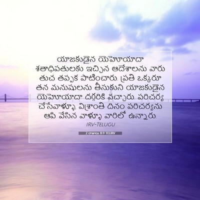 Picture 07 - 2 రాజులు 11:9 TELIRV - యాజకుడైన యెహోయాదా - Bible Verse Picture