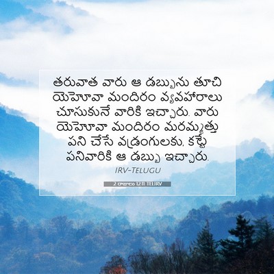 Picture 07 - 2 రాజులు 12:11 TELIRV - తరువాత వారు ఆ - Bible Verse Picture