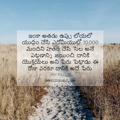 Picture 07 - 2 రాజులు 14:7 TELIRV - ఇంకా అతడు ఉప్పు - Bible Verse Picture