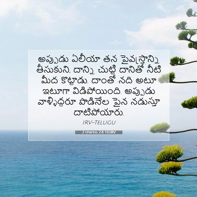 Picture 07 - 2 రాజులు 2:8 TELIRV - అప్పుడు ఏలీయా తన - Bible Verse Picture