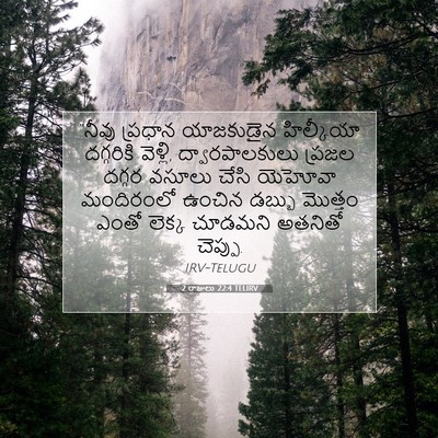 Picture 07 - 2 రాజులు 22:4 TELIRV - “నీవు ప్రధాన - Bible Verse Picture