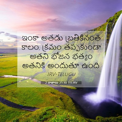 Picture 07 - 2 రాజులు 25:30 TELIRV - ఇంకా అతడు - Bible Verse Picture