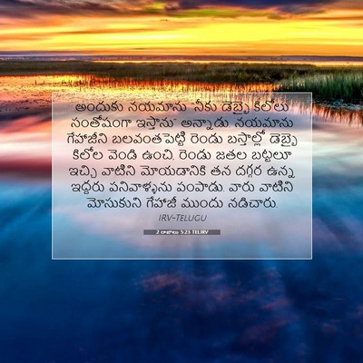 Picture 07 - 2 రాజులు 5:23 TELIRV - అందుకు నయమాను - Bible Verse Picture
