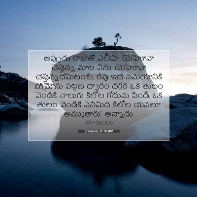 Picture 07 - 2 రాజులు 7:1 TELIRV - అప్పుడు రాజుతో - Bible Verse Picture