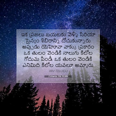 Picture 07 - 2 రాజులు 7:16 TELIRV - ఇక ప్రజలు బయటకు - Bible Verse Picture
