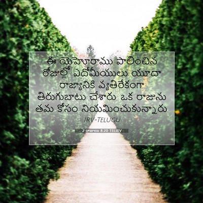Picture 07 - 2 రాజులు 8:20 TELIRV - ఈ యెహోరాము - Bible Verse Picture