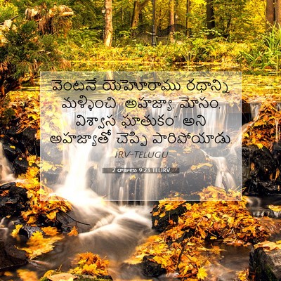 Picture 07 - 2 రాజులు 9:23 TELIRV - వెంటనే యెహోరాము - Bible Verse Picture