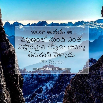 Picture 07 - 2 సమూయేలు 12:30 TELIRV - ఇంకా అతడు ఆ - Bible Verse Picture