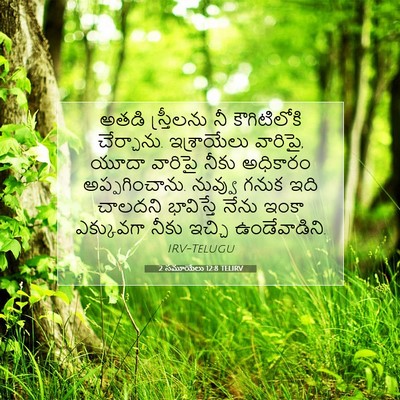 Picture 07 - 2 సమూయేలు 12:8 TELIRV - అతడి స్త్రీలను నీ - Bible Verse Picture