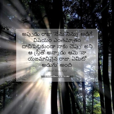 Picture 07 - 2 సమూయేలు 14:18 TELIRV - అప్పుడు రాజు - Bible Verse Picture