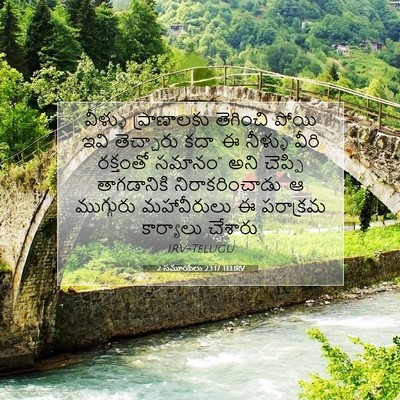 Picture 07 - 2 సమూయేలు 23:17 TELIRV - వీళ్ళు ప్రాణాలకు - Bible Verse Picture