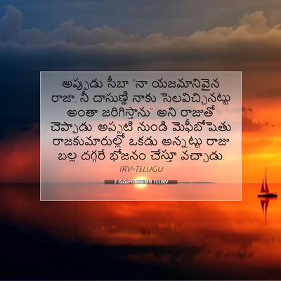 Picture 07 - 2 సమూయేలు 9:11 TELIRV - అప్పుడు సీబా “నా - Bible Verse Picture