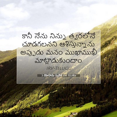 Picture 07 - 3 యోహాను పత్రిక 1:14 TELIRV - కానీ నేను నిన్ను - Bible Verse Picture