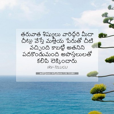 Picture 07 - అపొస్తలుల కార్యములు 1:26 TELIRV - తరువాత శిష్యులు - Bible Verse Picture