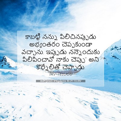 Picture 07 - అపొస్తలుల కార్యములు 10:29 TELIRV - కాబట్టి నన్ను - Bible Verse Picture