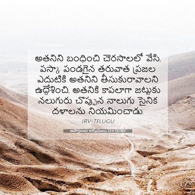 Picture 07 - అపొస్తలుల కార్యములు 12:4 TELIRV - అతనిని బంధించి - Bible Verse Picture