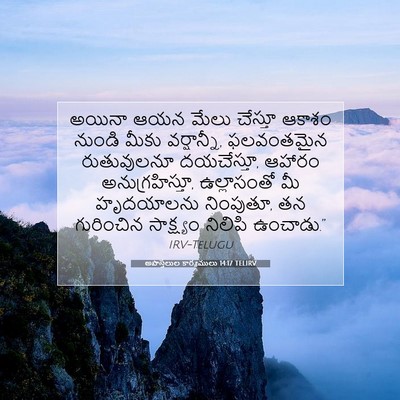 Picture 07 - అపొస్తలుల కార్యములు 14:17 TELIRV - అయినా ఆయన మేలు - Bible Verse Picture
