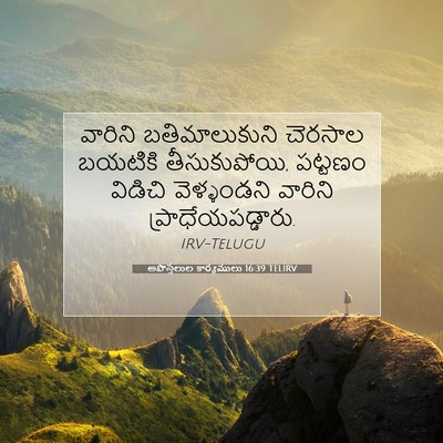 Picture 07 - అపొస్తలుల కార్యములు 16:39 TELIRV - వారిని - Bible Verse Picture