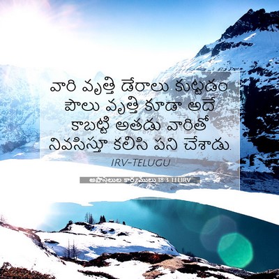 Picture 07 - అపొస్తలుల కార్యములు 18:3 TELIRV - వారి వృత్తి - Bible Verse Picture
