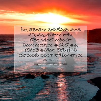 Picture 07 - అపొస్తలుల కార్యములు 18:5 TELIRV - సీల, తిమోతిలు - Bible Verse Picture
