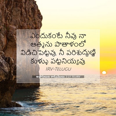 Picture 07 - అపొస్తలుల కార్యములు 2:27 TELIRV - ఎందుకంటే నీవు నా - Bible Verse Picture