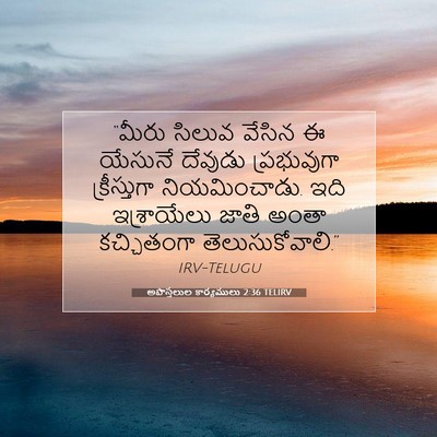 Picture 07 - అపొస్తలుల కార్యములు 2:36 TELIRV - “మీరు సిలువ వేసిన - Bible Verse Picture