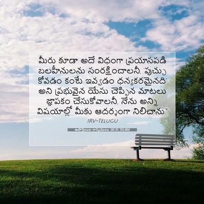Picture 07 - అపొస్తలుల కార్యములు 20:35 TELIRV - మీరు కూడా అదే - Bible Verse Picture