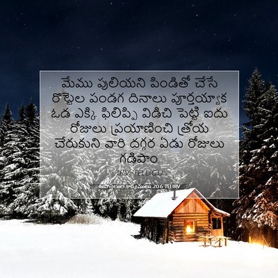 Picture 07 - అపొస్తలుల కార్యములు 20:6 TELIRV - మేము పులియని - Bible Verse Picture