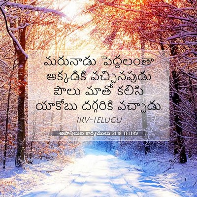 Picture 07 - అపొస్తలుల కార్యములు 21:18 TELIRV - మరునాడు పెద్దలంతా - Bible Verse Picture