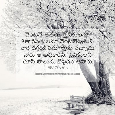 Picture 07 - అపొస్తలుల కార్యములు 21:32 TELIRV - వెంటనే అతడు - Bible Verse Picture