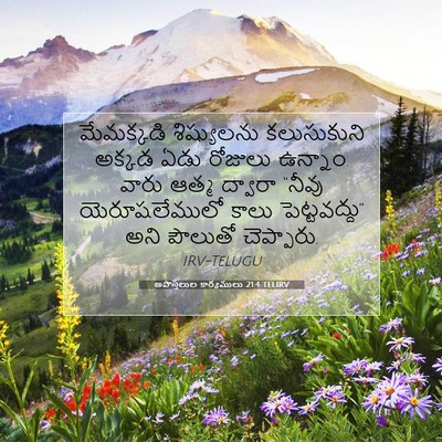 Picture 07 - అపొస్తలుల కార్యములు 21:4 TELIRV - మేమక్కడి - Bible Verse Picture