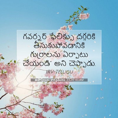 Picture 07 - అపొస్తలుల కార్యములు 23:24 TELIRV - గవర్నర్ ఫేలిక్సు - Bible Verse Picture