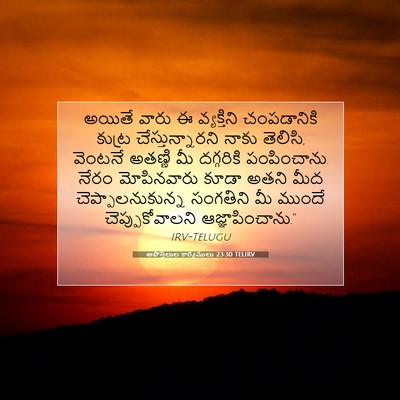 Picture 07 - అపొస్తలుల కార్యములు 23:30 TELIRV - అయితే వారు ఈ - Bible Verse Picture
