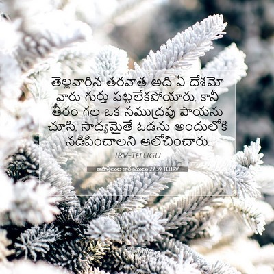 Picture 07 - అపొస్తలుల కార్యములు 27:39 TELIRV - తెల్లవారిన తరవాత - Bible Verse Picture