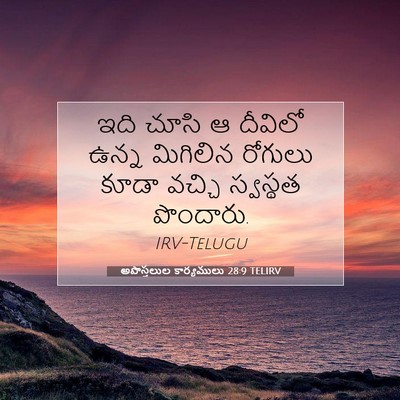 Picture 07 - అపొస్తలుల కార్యములు 28:9 TELIRV - ఇది చూసి ఆ దీవిలో - Bible Verse Picture