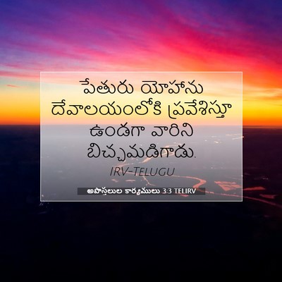 Picture 07 - అపొస్తలుల కార్యములు 3:3 TELIRV - పేతురు యోహాను - Bible Verse Picture