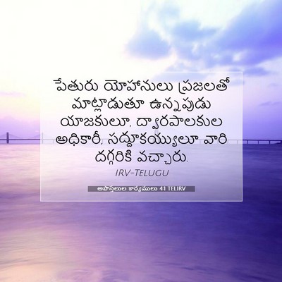 Picture 07 - అపొస్తలుల కార్యములు 4:1 TELIRV - పేతురు యోహానులు - Bible Verse Picture