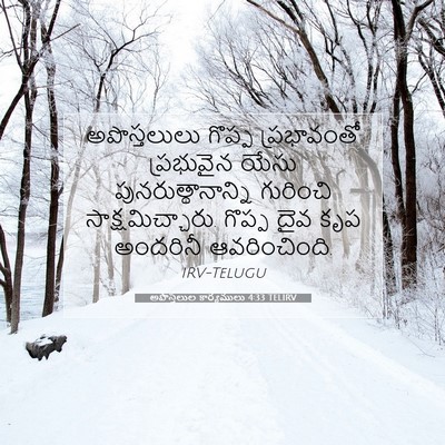 Picture 07 - అపొస్తలుల కార్యములు 4:33 TELIRV - అపొస్తలులు గొప్ప - Bible Verse Picture