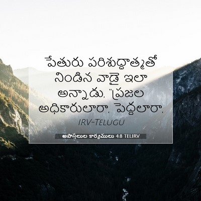 Picture 07 - అపొస్తలుల కార్యములు 4:8 TELIRV - పేతురు - Bible Verse Picture