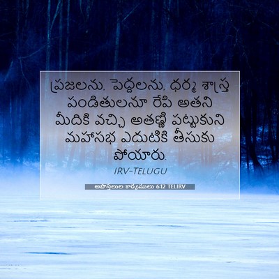 Picture 07 - అపొస్తలుల కార్యములు 6:12 TELIRV - ప్రజలను, పెద్దలను, - Bible Verse Picture