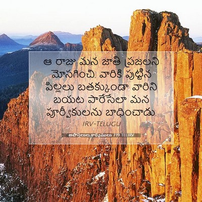 Picture 07 - అపొస్తలుల కార్యములు 7:19 TELIRV - ఆ రాజు మన జాతి - Bible Verse Picture
