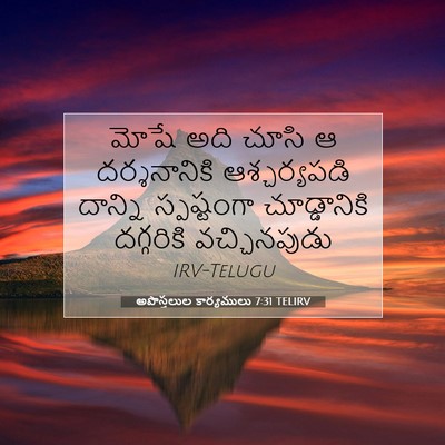 Picture 07 - అపొస్తలుల కార్యములు 7:31 TELIRV - మోషే అది చూసి ఆ - Bible Verse Picture
