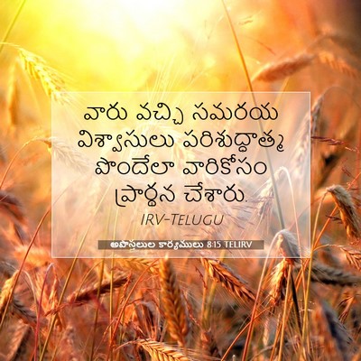 Picture 07 - అపొస్తలుల కార్యములు 8:15 TELIRV - వారు వచ్చి సమరయ - Bible Verse Picture