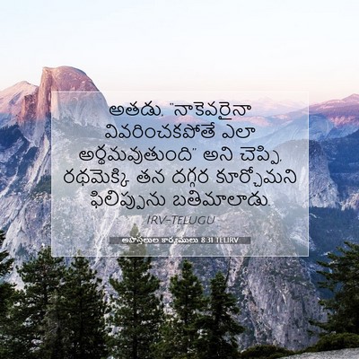 Picture 07 - అపొస్తలుల కార్యములు 8:31 TELIRV - అతడు, “నాకెవరైనా - Bible Verse Picture